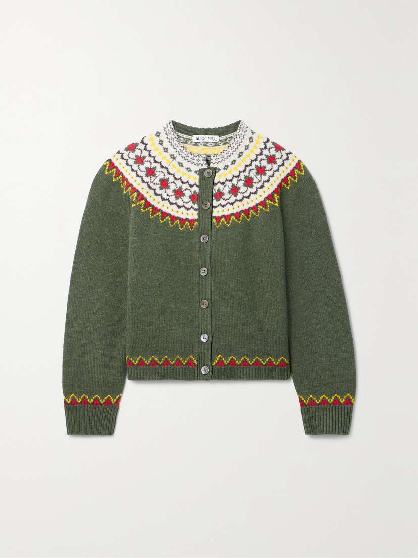 Alex Mill Hilde Fair Isle Merino Wool Cardigan