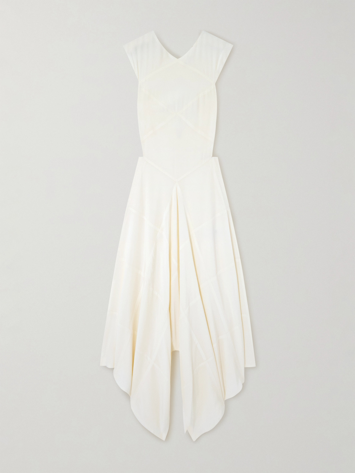 Joseph Danube Open-back Layered Silk Dress In Ivory