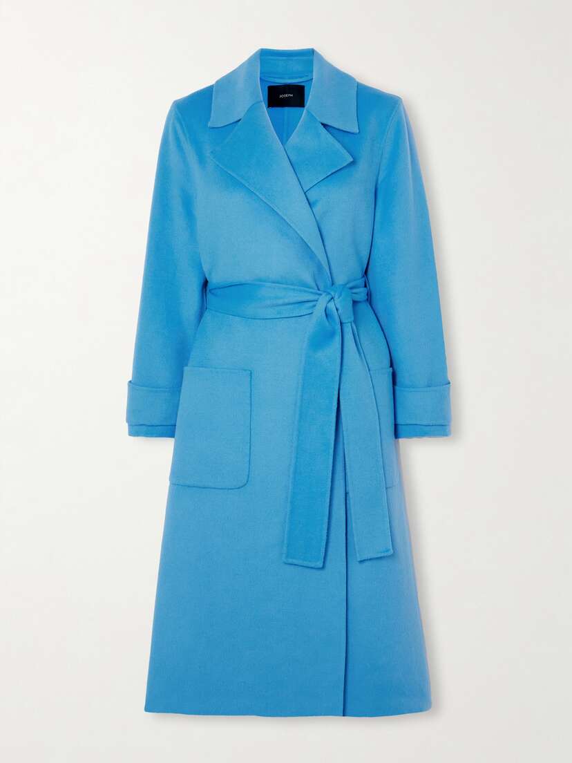Joseph Arline Belted Double-breasted Wool And Cashmere-blend Coat