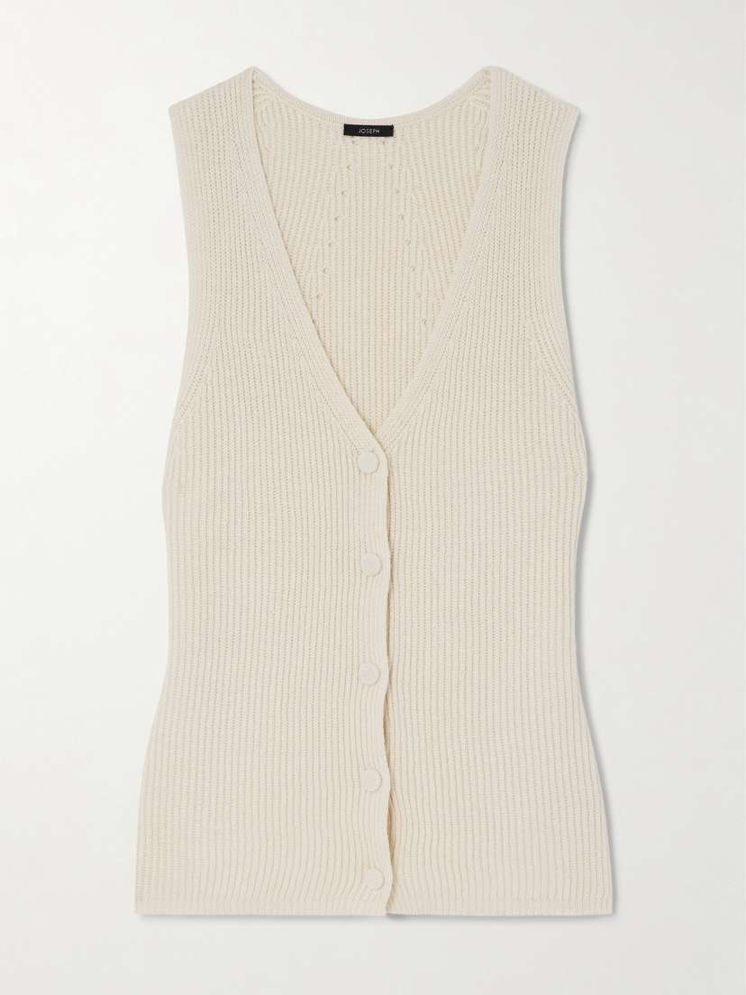 Joseph Pointelle-knit Ribbed Linen-blend Vest