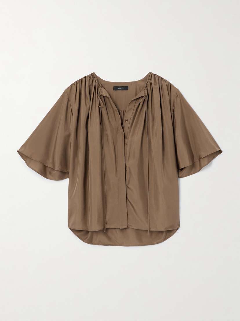 Joseph Bristow Gathered Silk-habotai Blouse
