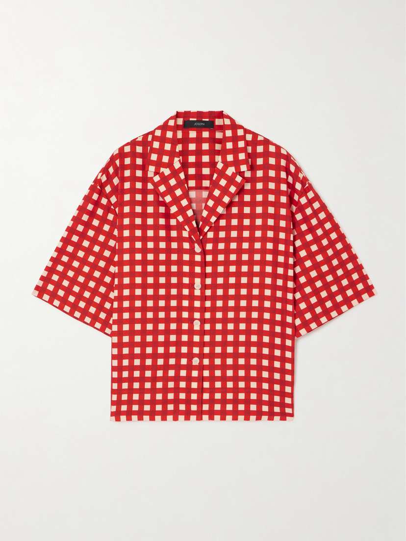 Joseph Leopold Checked Silk And Cotton-blend Twill Shirt - FR 34