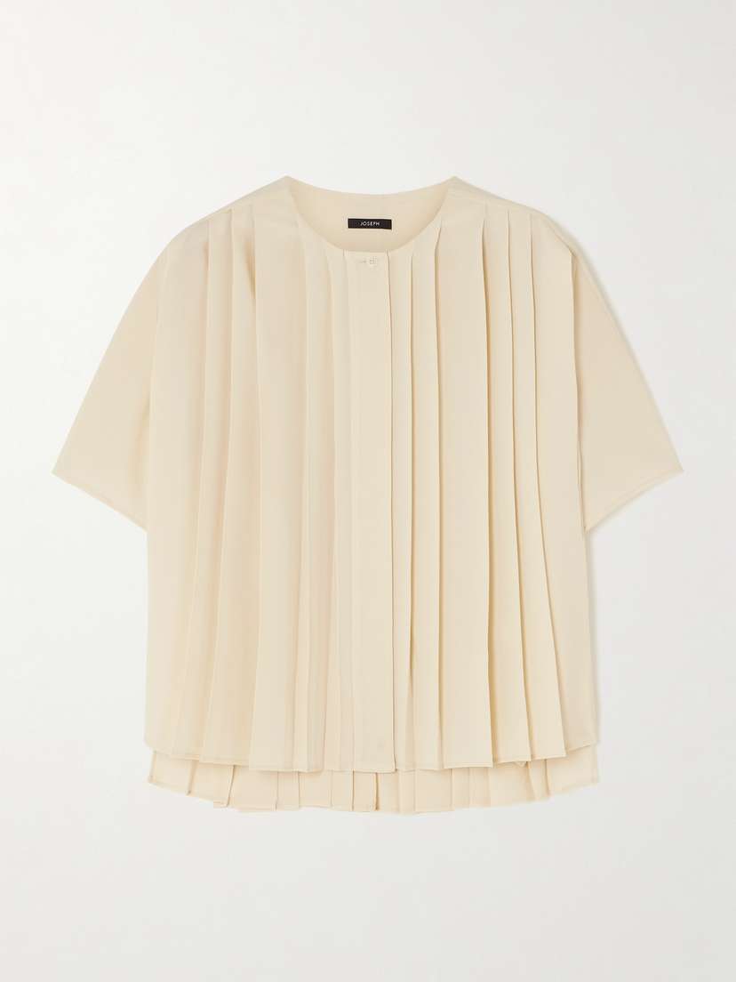 Joseph Bouloi Pleated Crepe Blouse