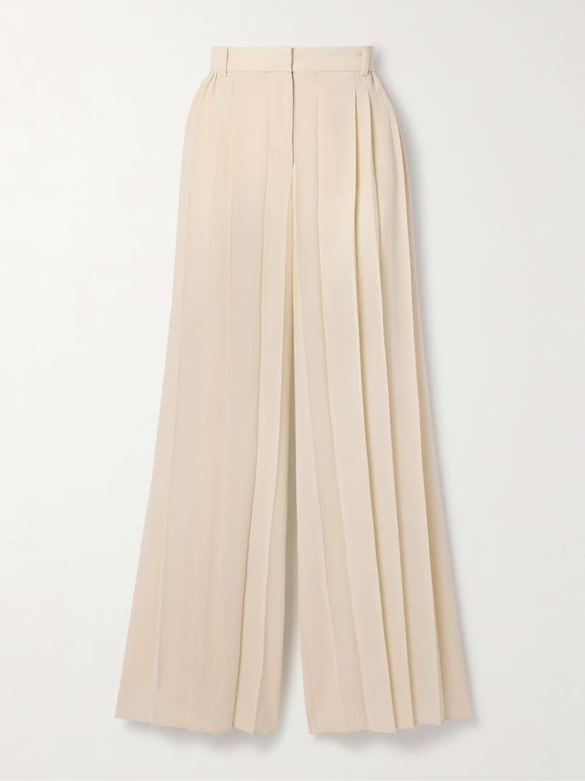 Joseph Tibre Pleated Voile Wide-leg Pants