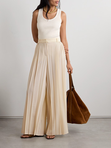 JOSEPH Tibre pleated voile wide-leg pants