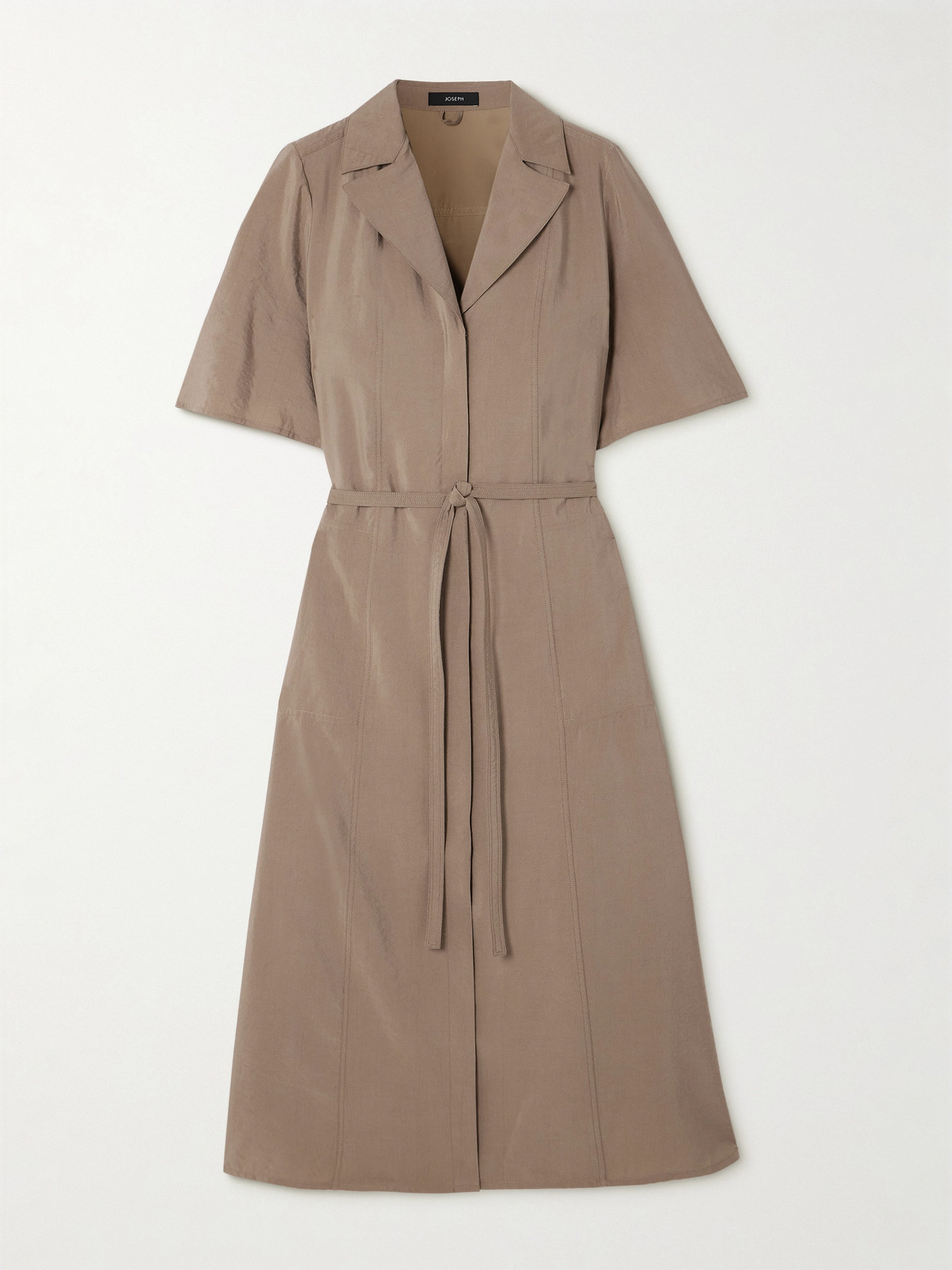 Joseph Dareau Silk-blend Twill Midi Dress In Brown