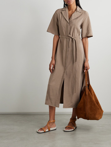 JOSEPH Dareau silk-blend twill midi dress