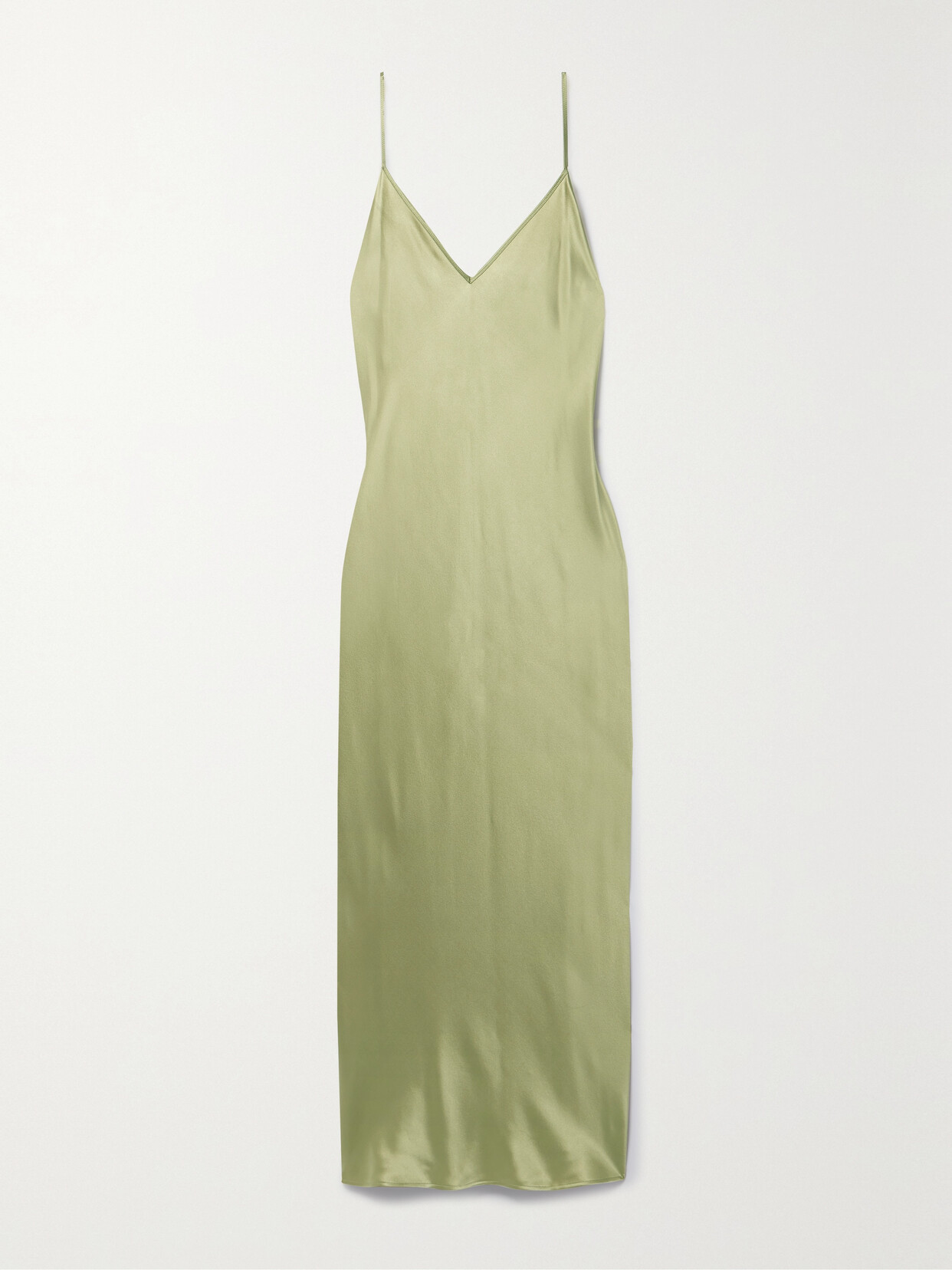 Joseph Clea Silk-satin Midi Dress In Green