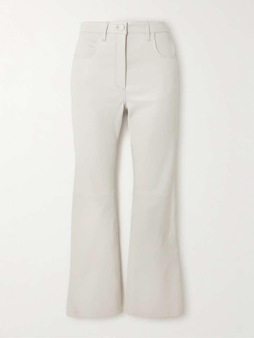 Joseph Duke Cropped Leather Flared Pants