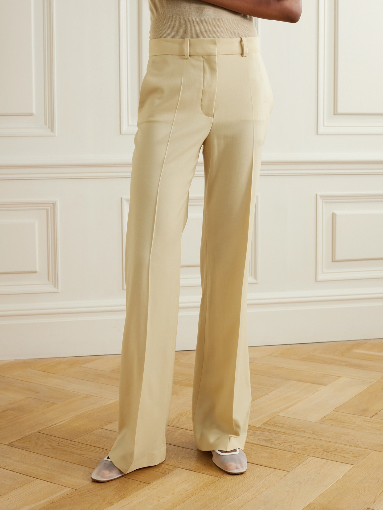 Joseph Morissey Stretch-wool Twill Straight-leg Pants In Neutrals