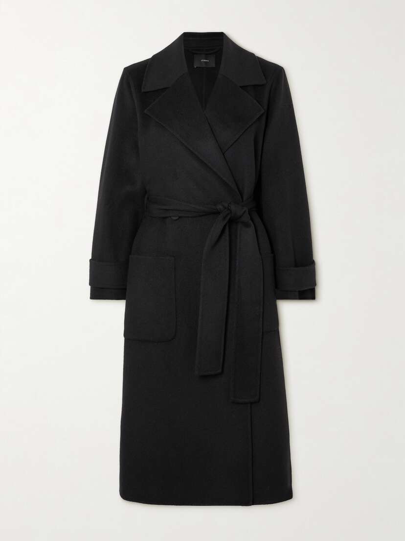 Joseph Arline Belted Double-breasted Wool And Cashmere-blend Coat