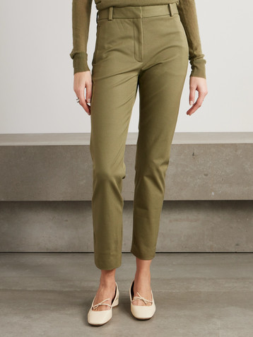 JOSEPH Cropped gabardine straight-leg pants