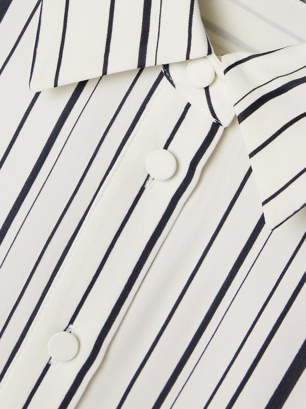 Joseph Striped Silk Crepe De Chine-jacquard Shirt In Multi