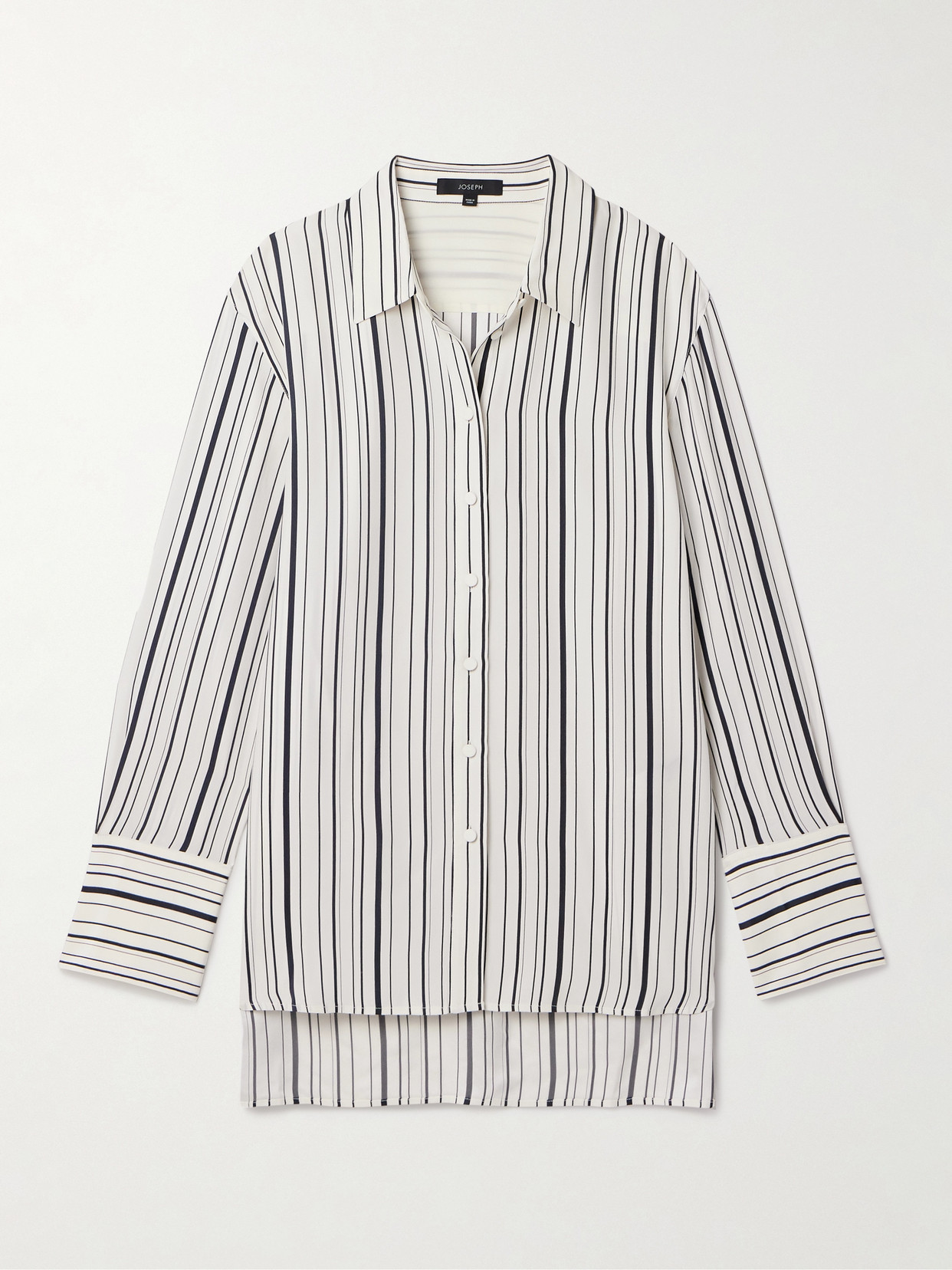 Joseph Striped Silk Crepe De Chine-jacquard Shirt In Multi