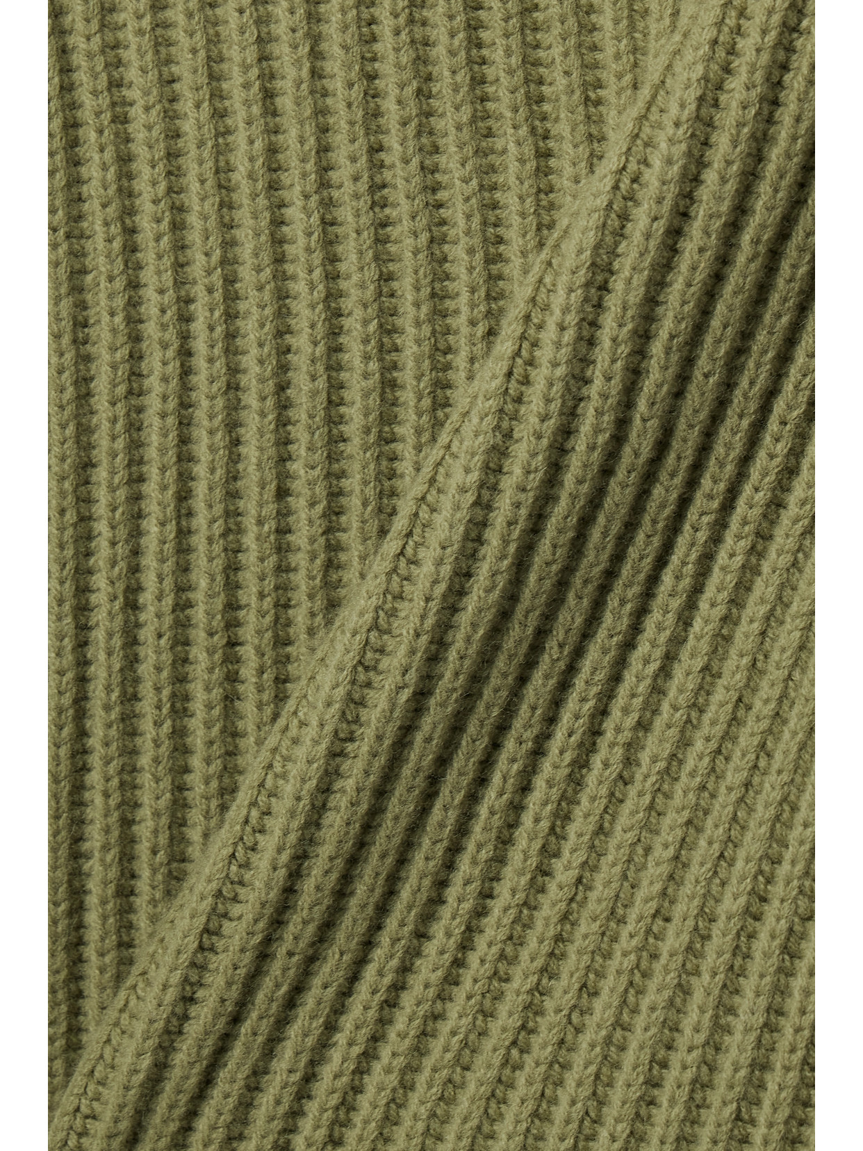 Shop Joseph Ribbed Wool Turtleneck Sweater In Green