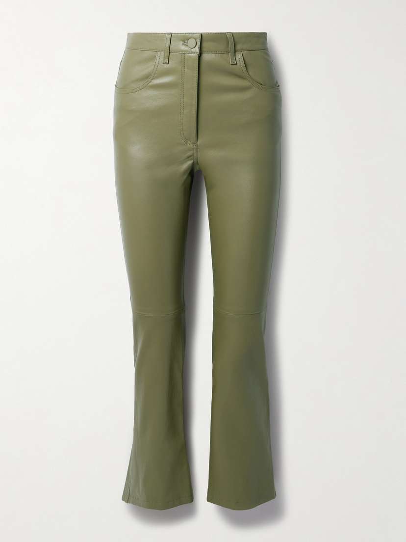 Joseph Duke Cropped Leather Flared Pants