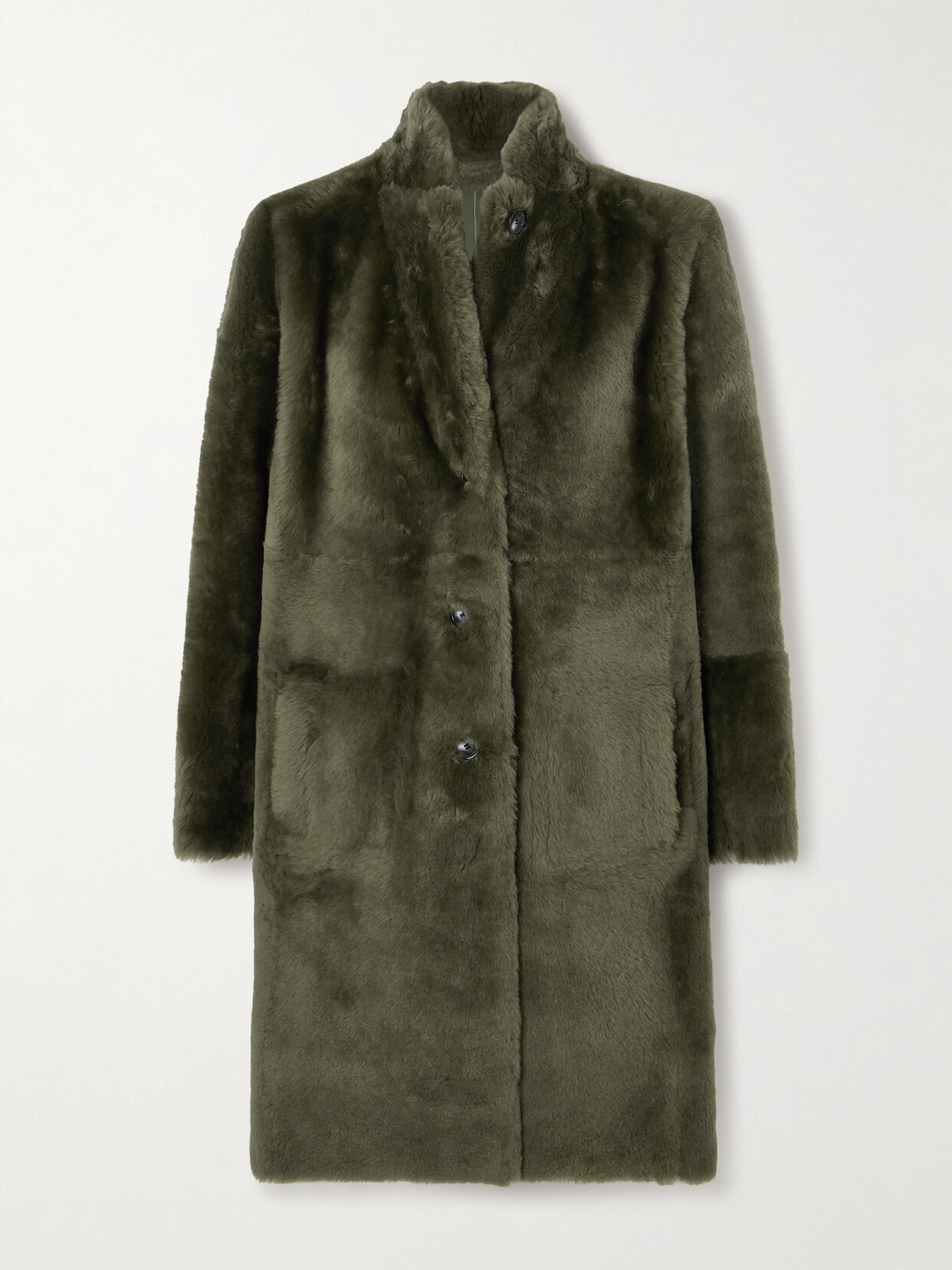 Joseph Britanny Reversible Shearling Coat In Green