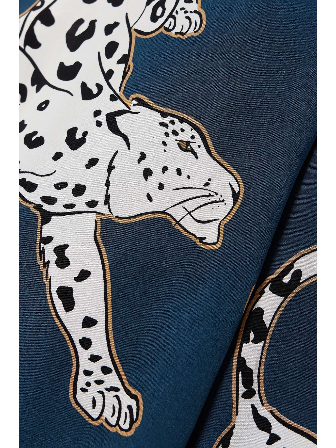 Casablanca Jardin Blue Floral Pyjamas in Silk Crêpe de Chine