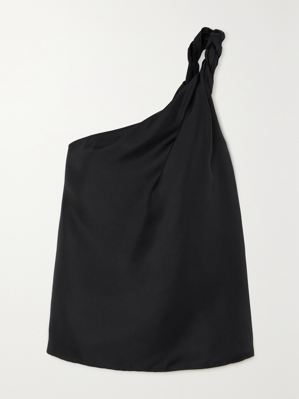 LOULOU STUDIO - Adiran Twisted One-shoulder Silk-twill Top - Black