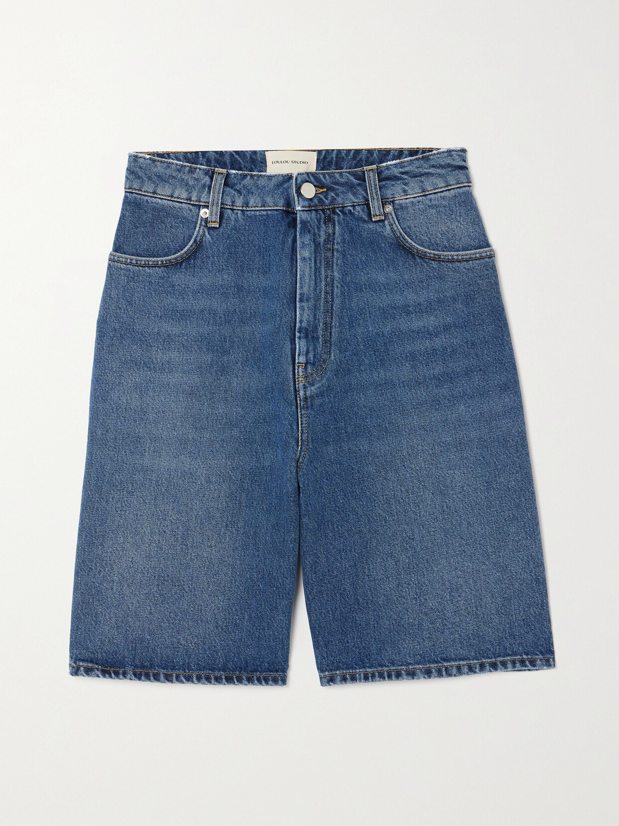 Loulou Studio + Net Sustain Isu High-rise Organic Denim Shorts In Blue