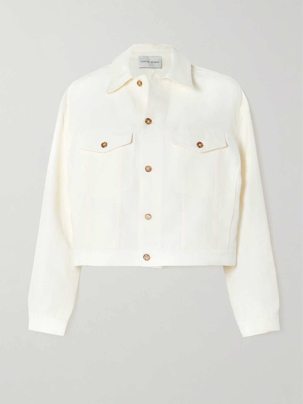 Shop Loulou Studio Kerria Dupioni Jacket In Ivory