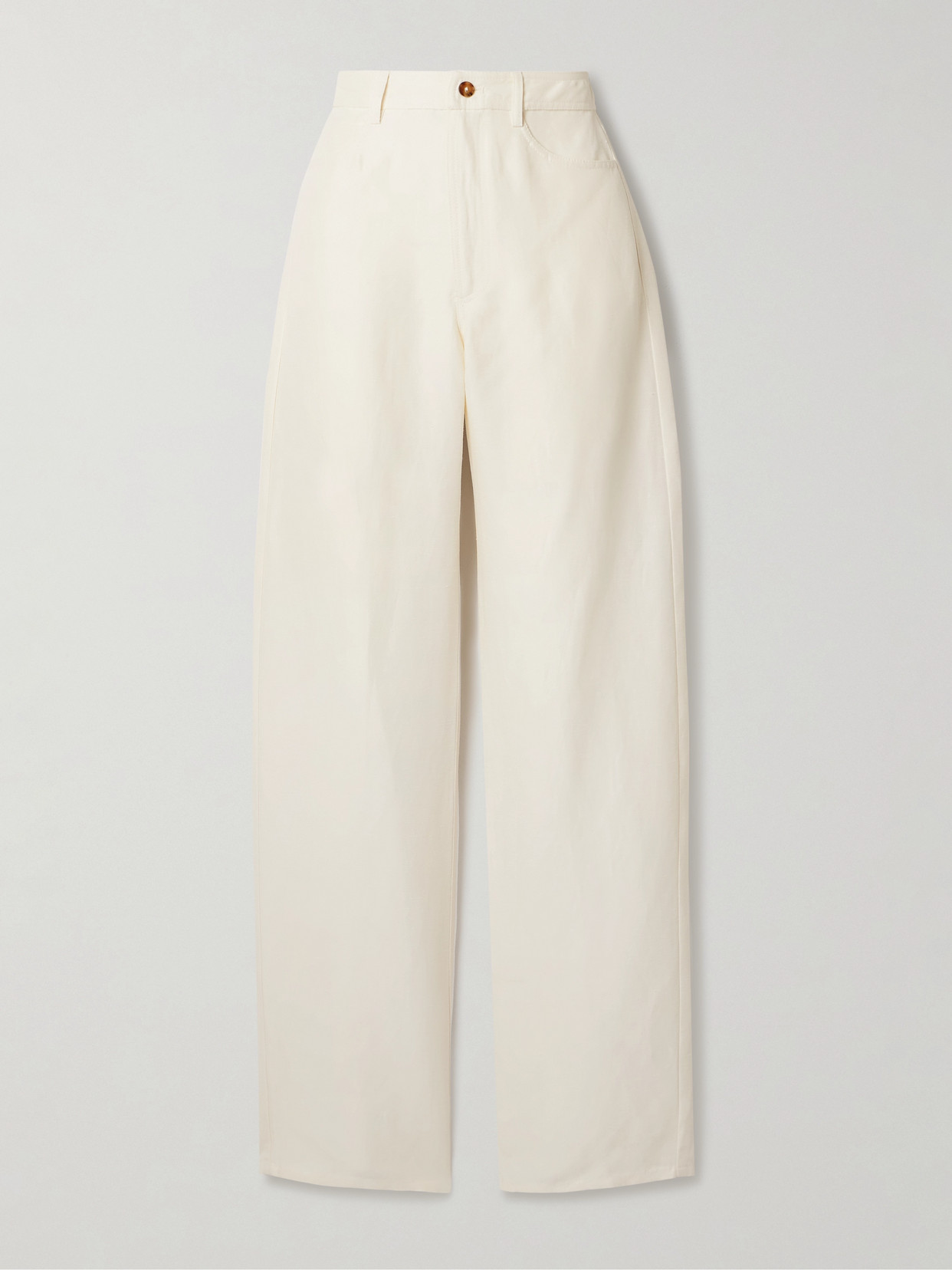 Loulou Studio Peran Woven Straight-leg Pants In Ivory