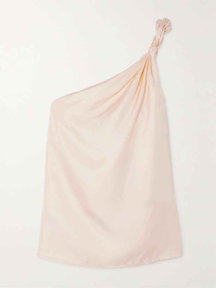 LOULOU STUDIO Adiran Twisted One-shoulder Silk-twill Top - x large