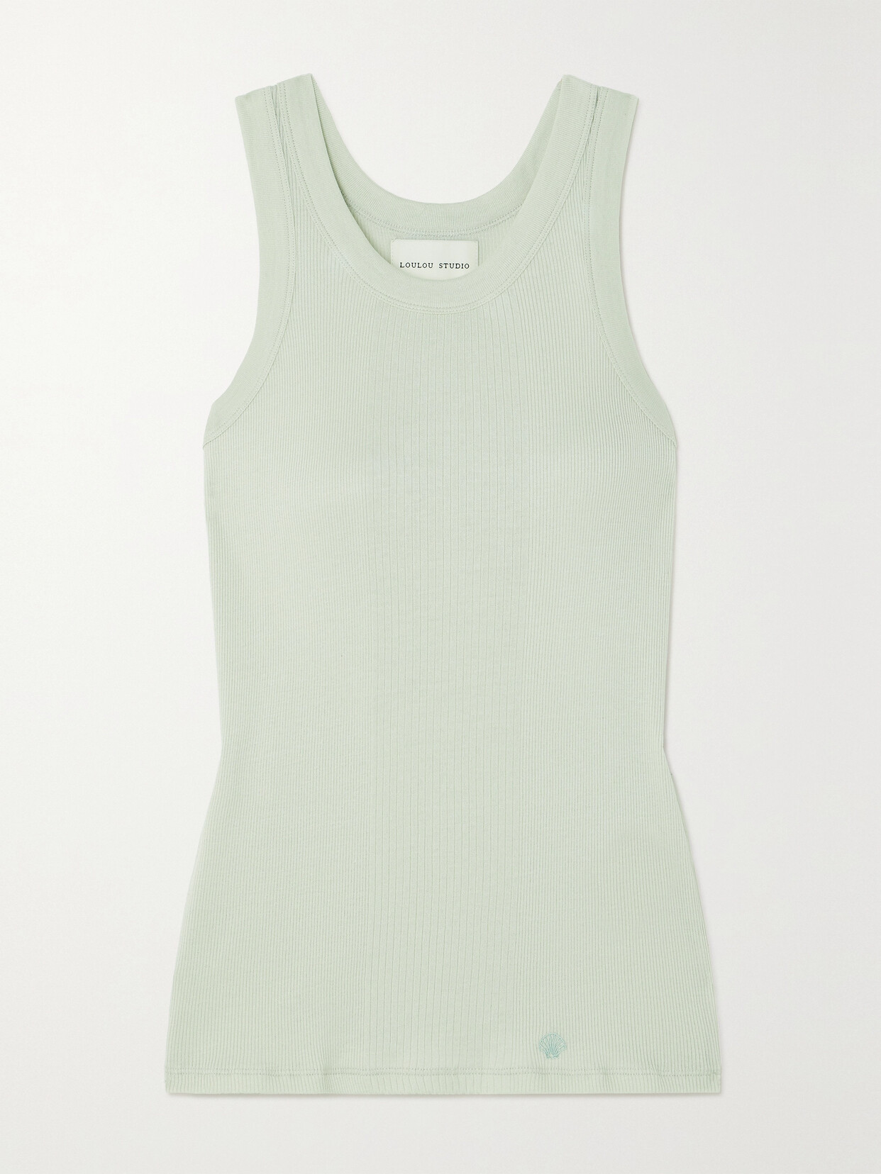 LOULOU STUDIO - + Net Sustain Limba Ribbed Organic Cotton Tank - Green