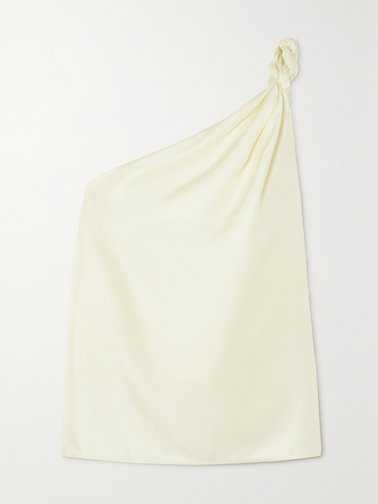 Shop Loulou Studio Adiran Twisted One-shoulder Silk-twill Top In Cream