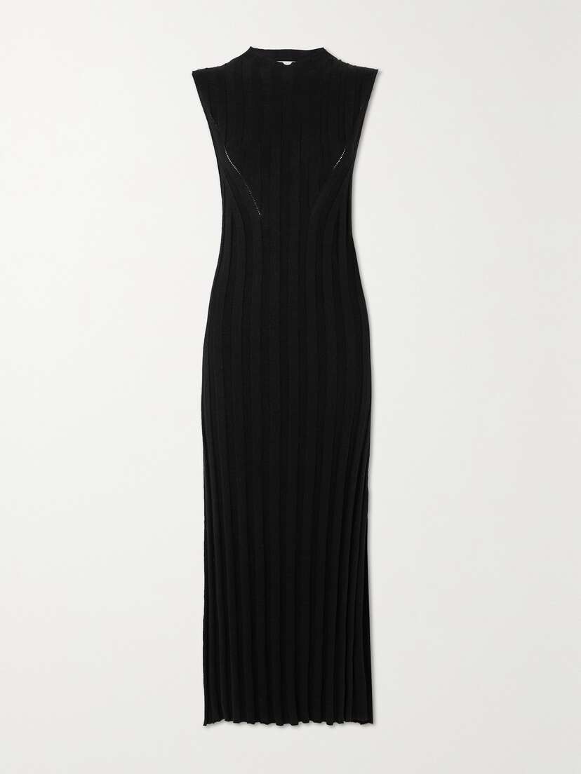 LOULOU STUDIO Kari Ribbed Stretch Silk And Linen-blend Maxi Dress - - x large