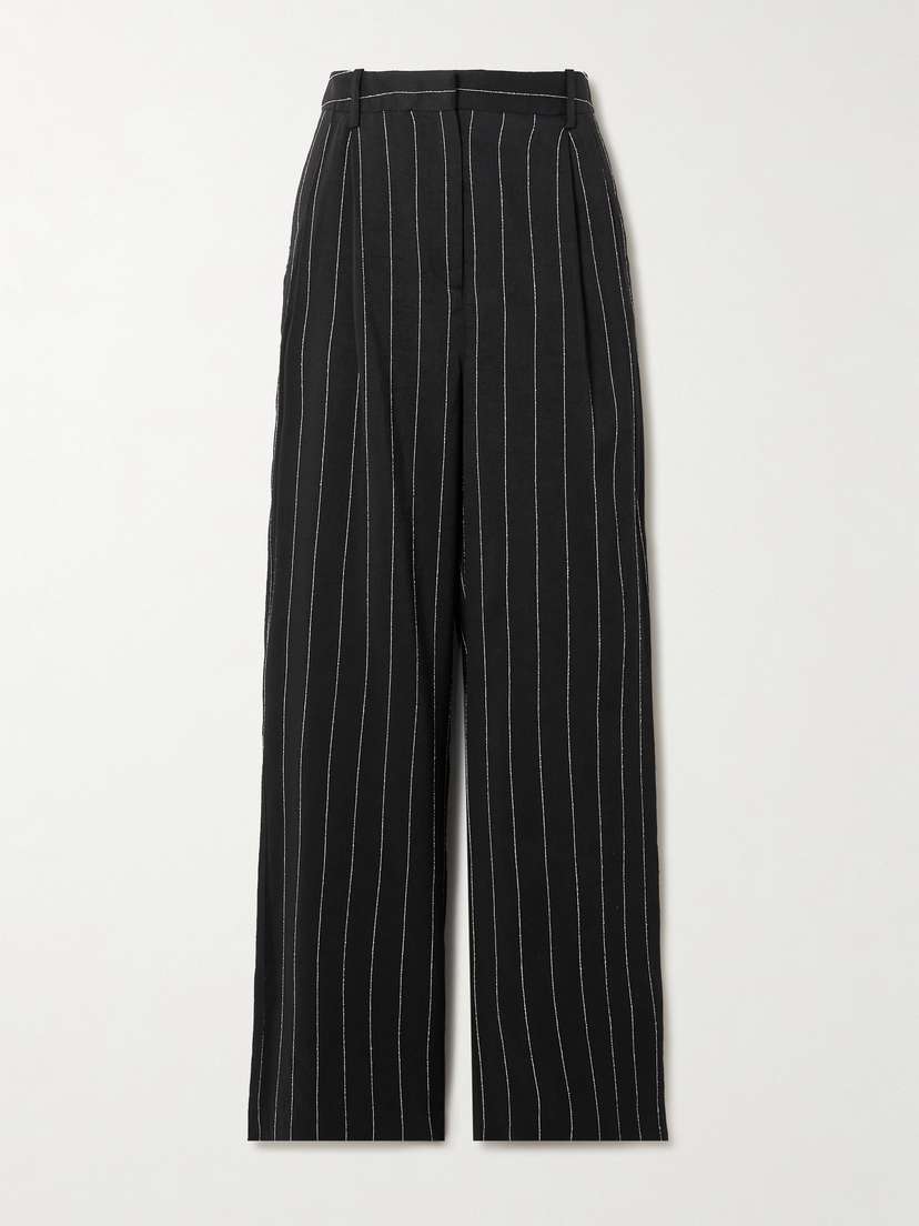 Loulou de Saison Enyo Pinstriped Woven Wide-leg Pants - x small