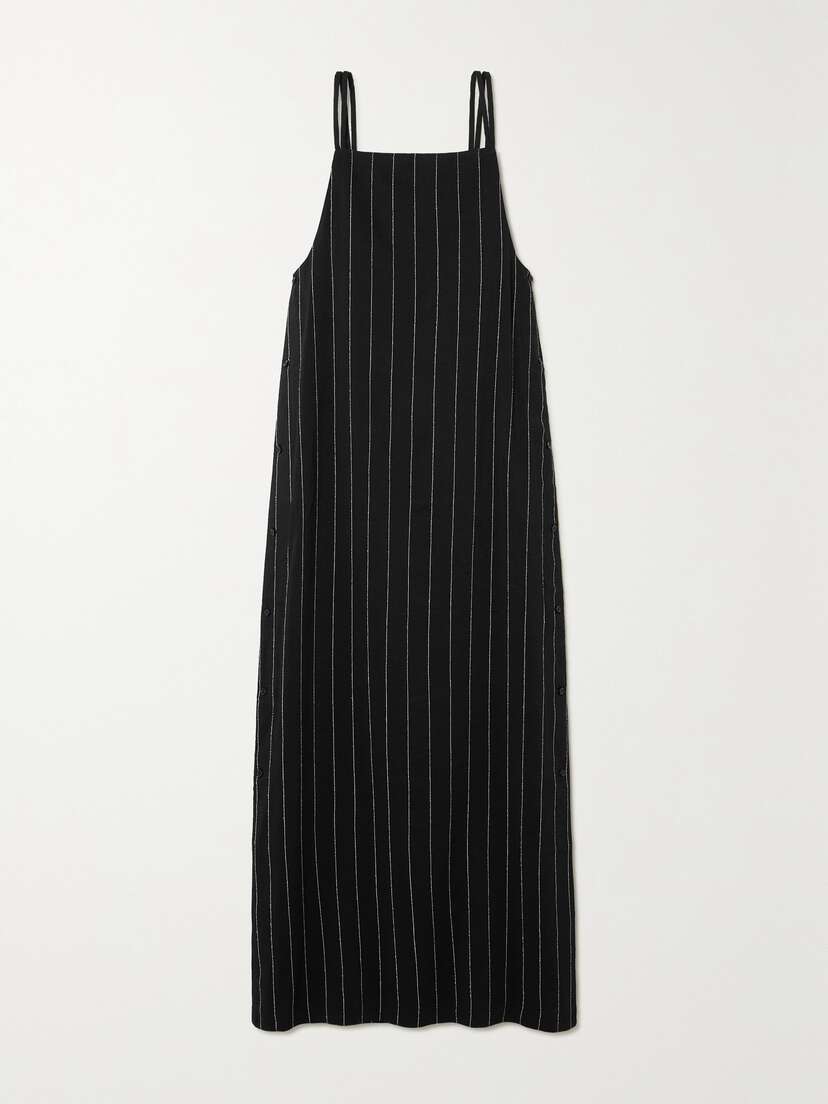 Loulou de Saison Etta Pinstriped Woven Midi Dress