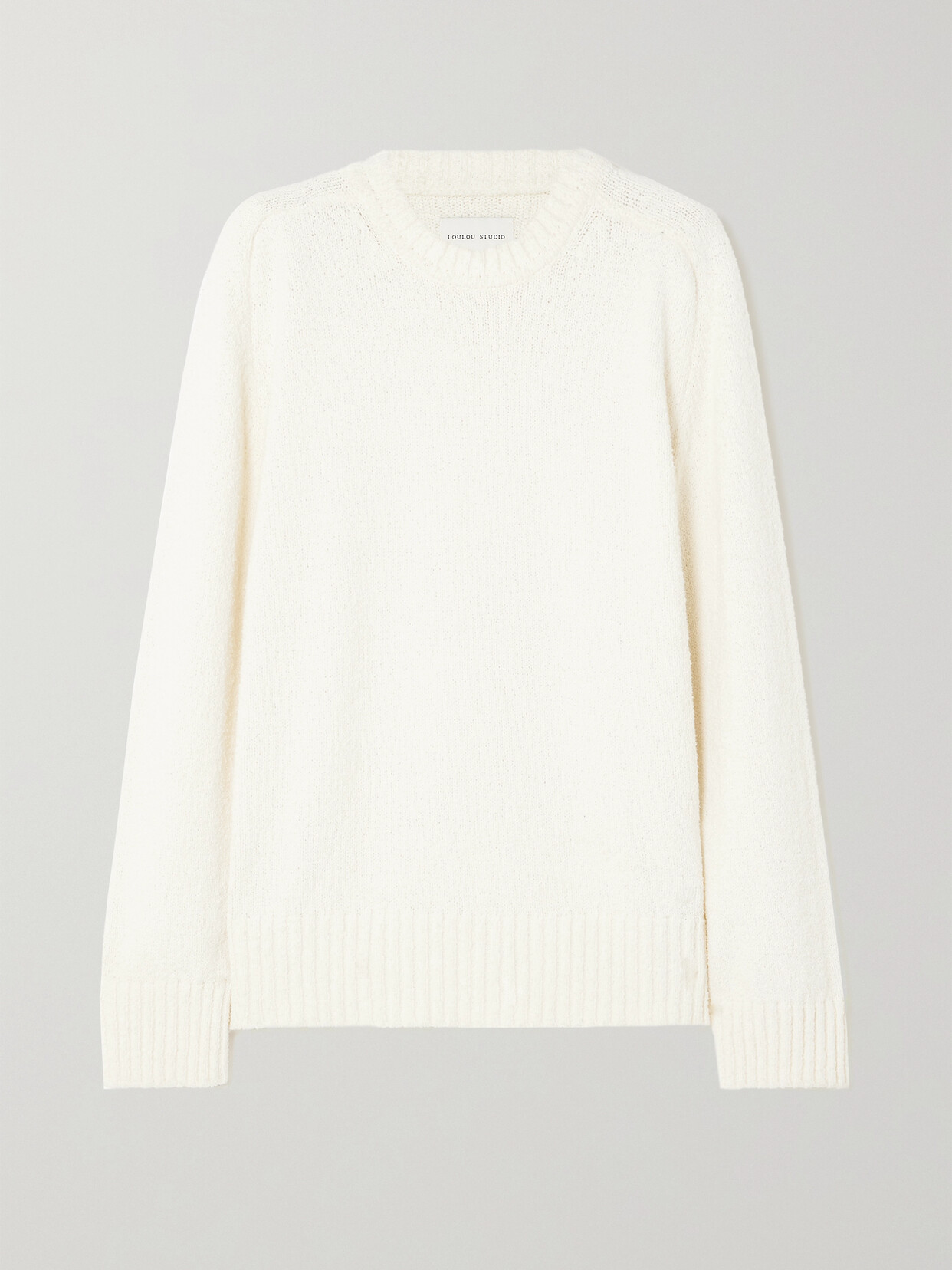 Loulou Studio Canillo Cotton-blend Bouclé Sweater In Ivory