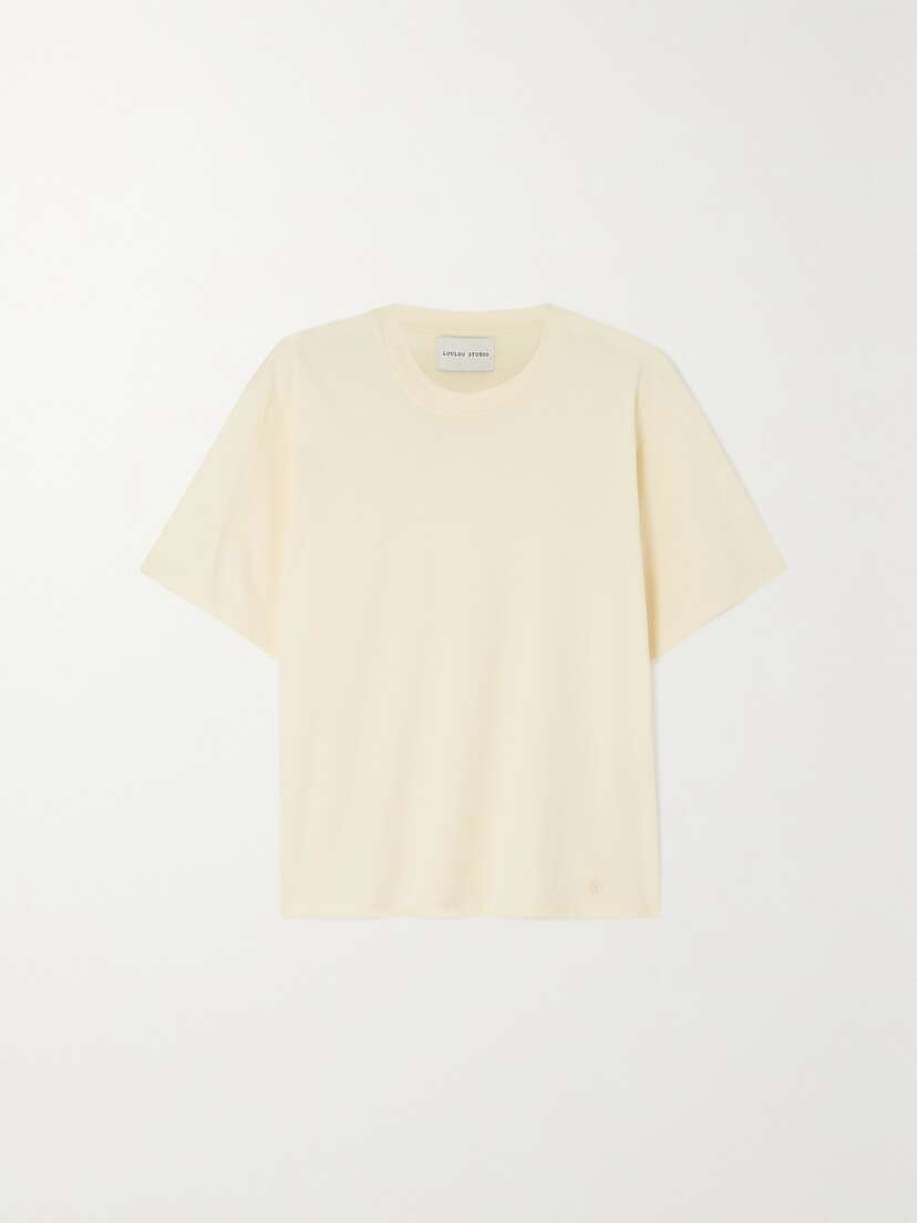 LOULOU STUDIO + Net Sustain Telanto Embroidered Organic Supima Cotton-jersey T-shirt - x large