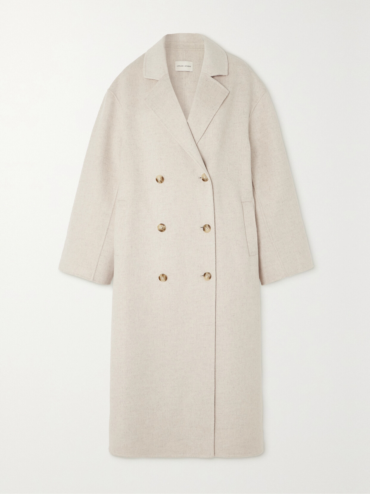 LOULOU STUDIO Borneo Double-breasted Wool And Cashmere-blend Coat - Neutrals