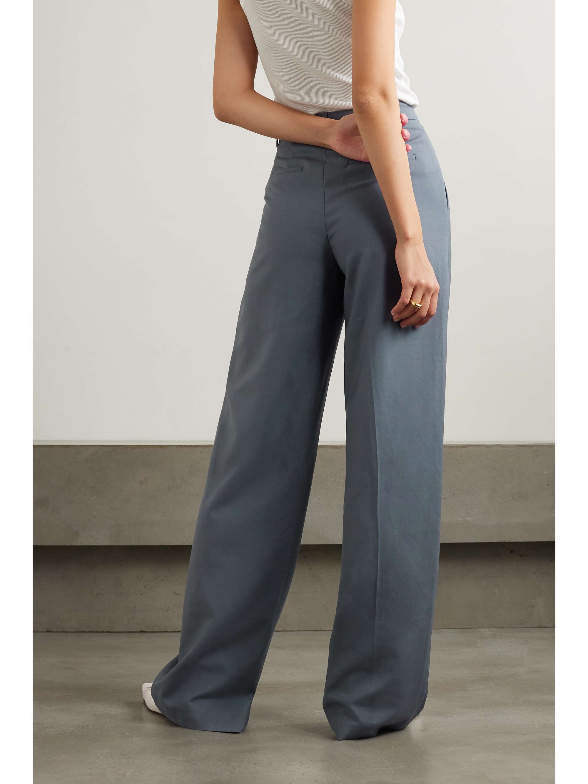 LOULOU DE SAISON Sbiru pleated wool straight-leg pants