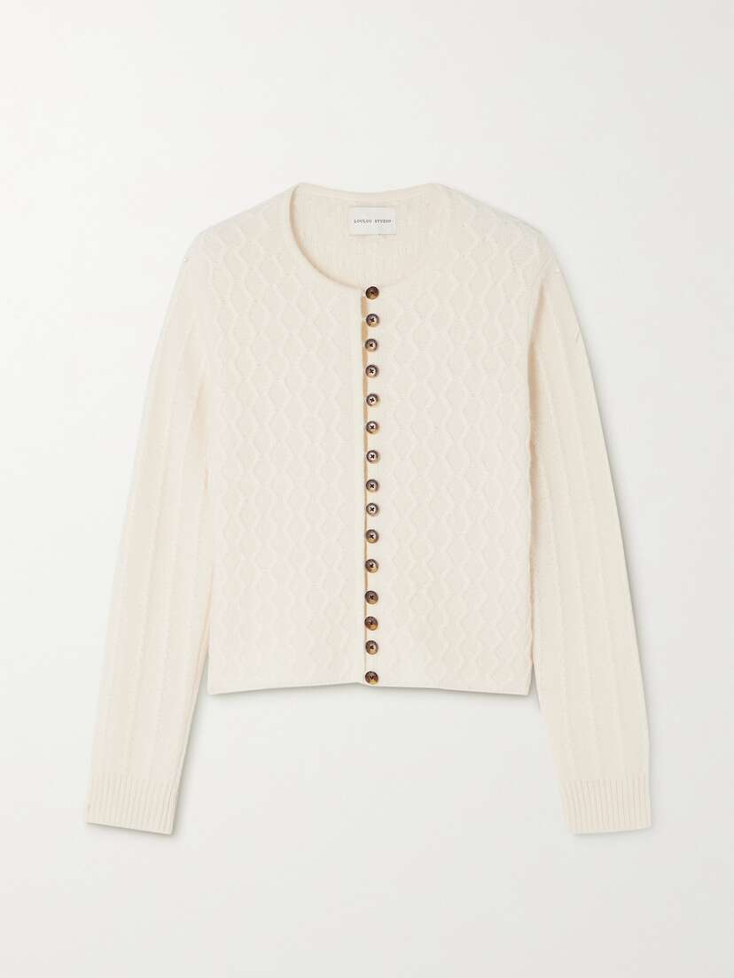 LOULOU STUDIO Daphe Cable-knit Cashmere Cardigan - x large