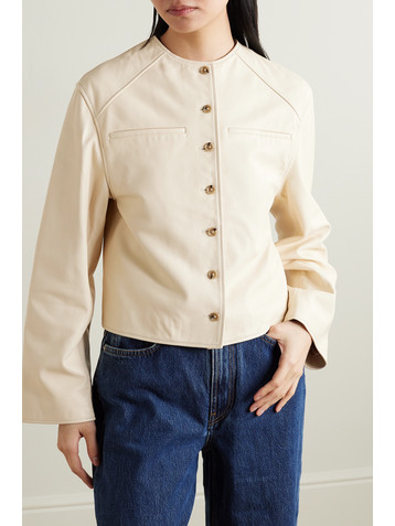 LOULOU DE SAISON + NET SUSTAIN Brize cropped leather jacket