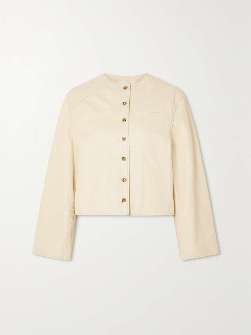 Loulou de Saison + Net Sustain Brize Cropped Leather Jacket