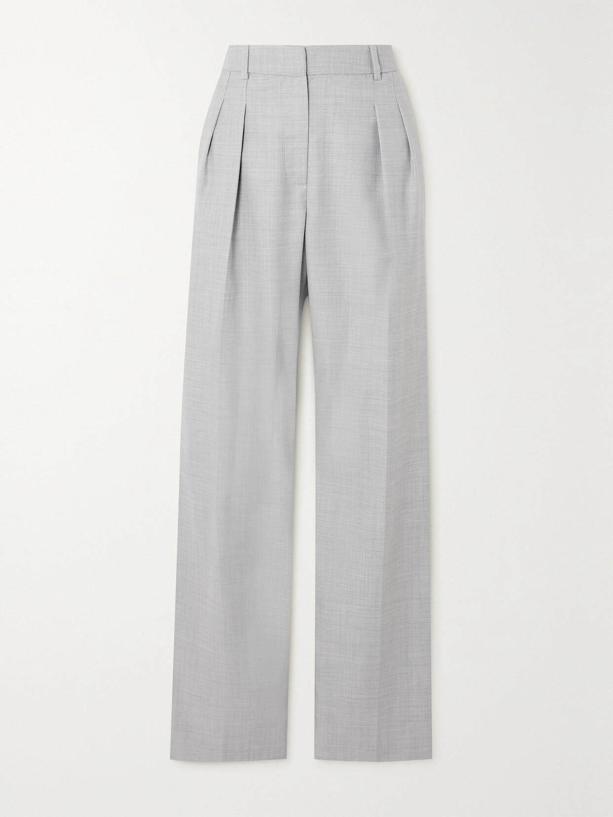 Loulou Studio Sbiru Wool-twill Wide-leg Pants In Gray