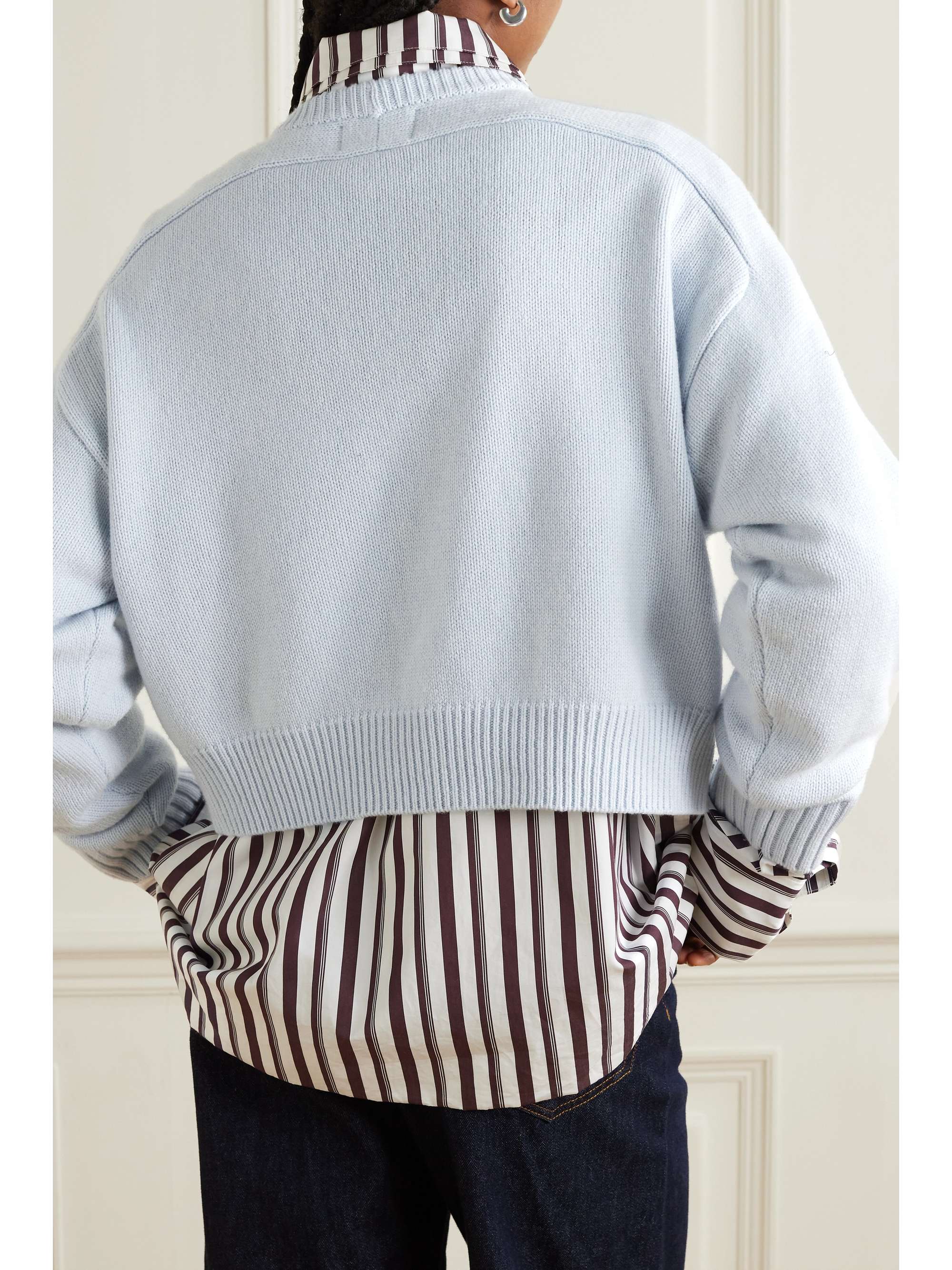 LOULOU DE SAISON Bruzzi oversized cropped wool and cashmere-blend sweater
