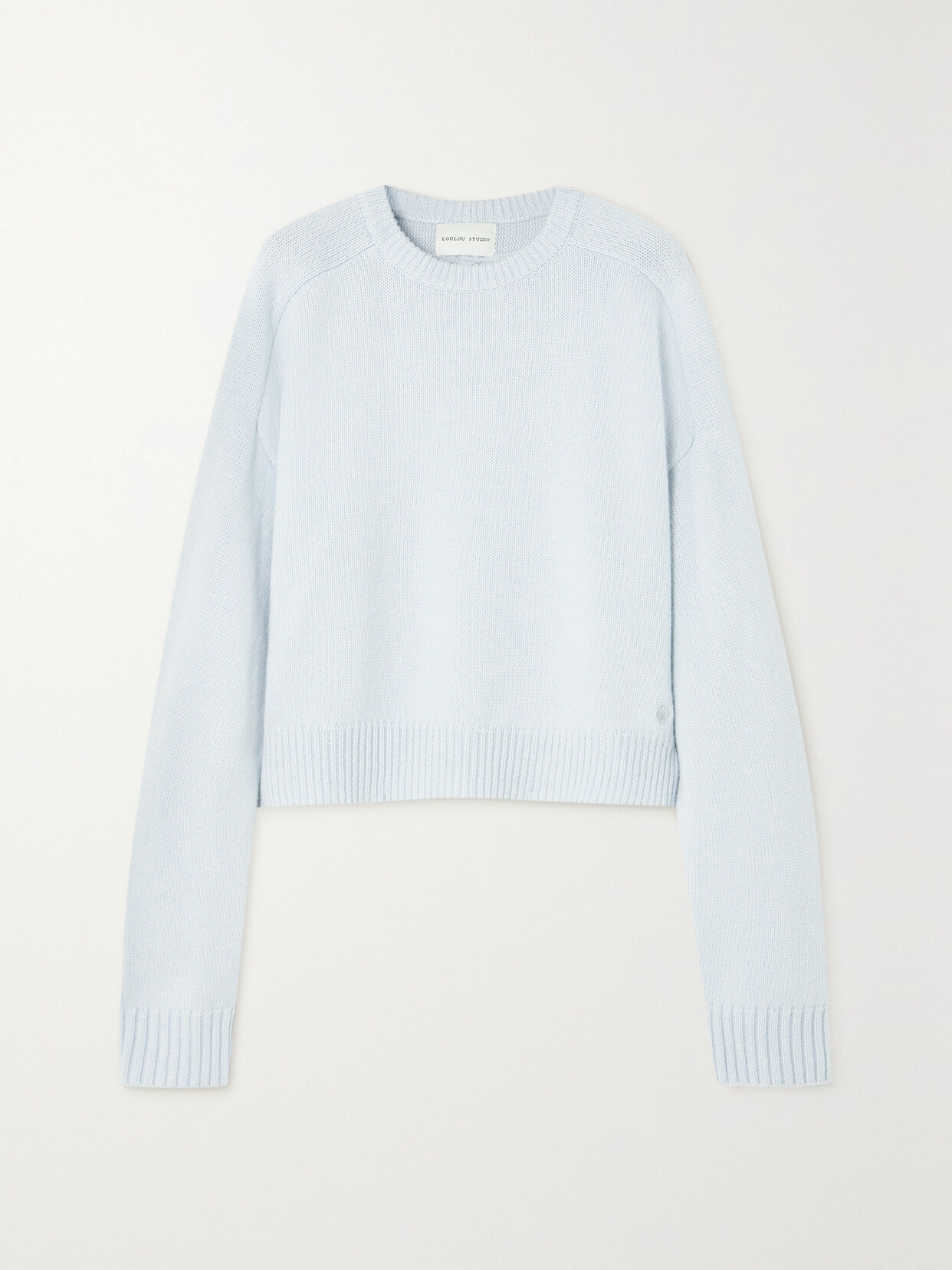 LOULOU STUDIO + Net Sustain Bruzzi Oversized Cropped Merino Wool And Cashmere-blend Sweater - Blue