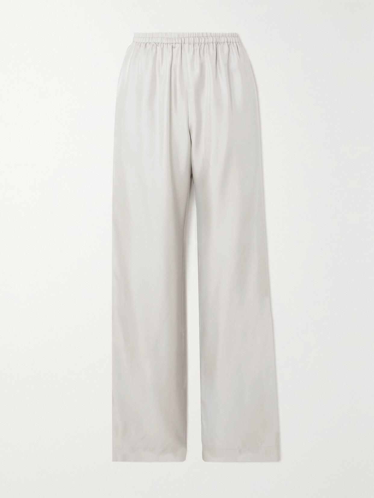 Loulou Studio Alera Silk-twill Wide-leg Pants In Silver