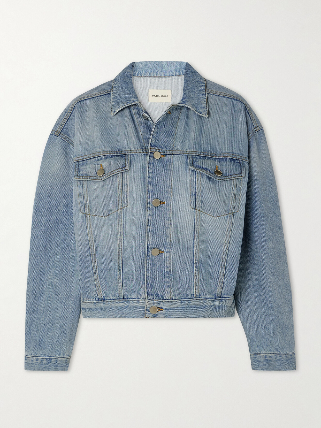 Loulou Studio Long-sleeved Denim Jacket In Blue