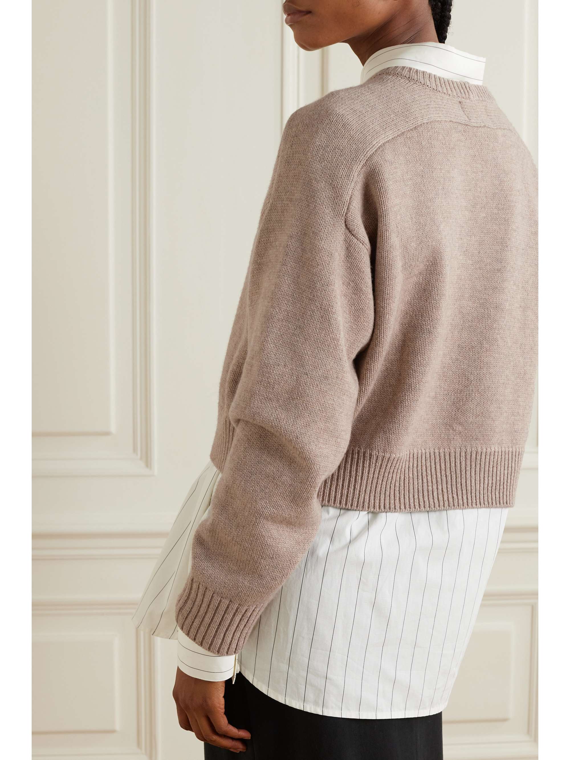 LOULOU DE SAISON Bruzzi oversized cropped wool and cashmere-blend sweater