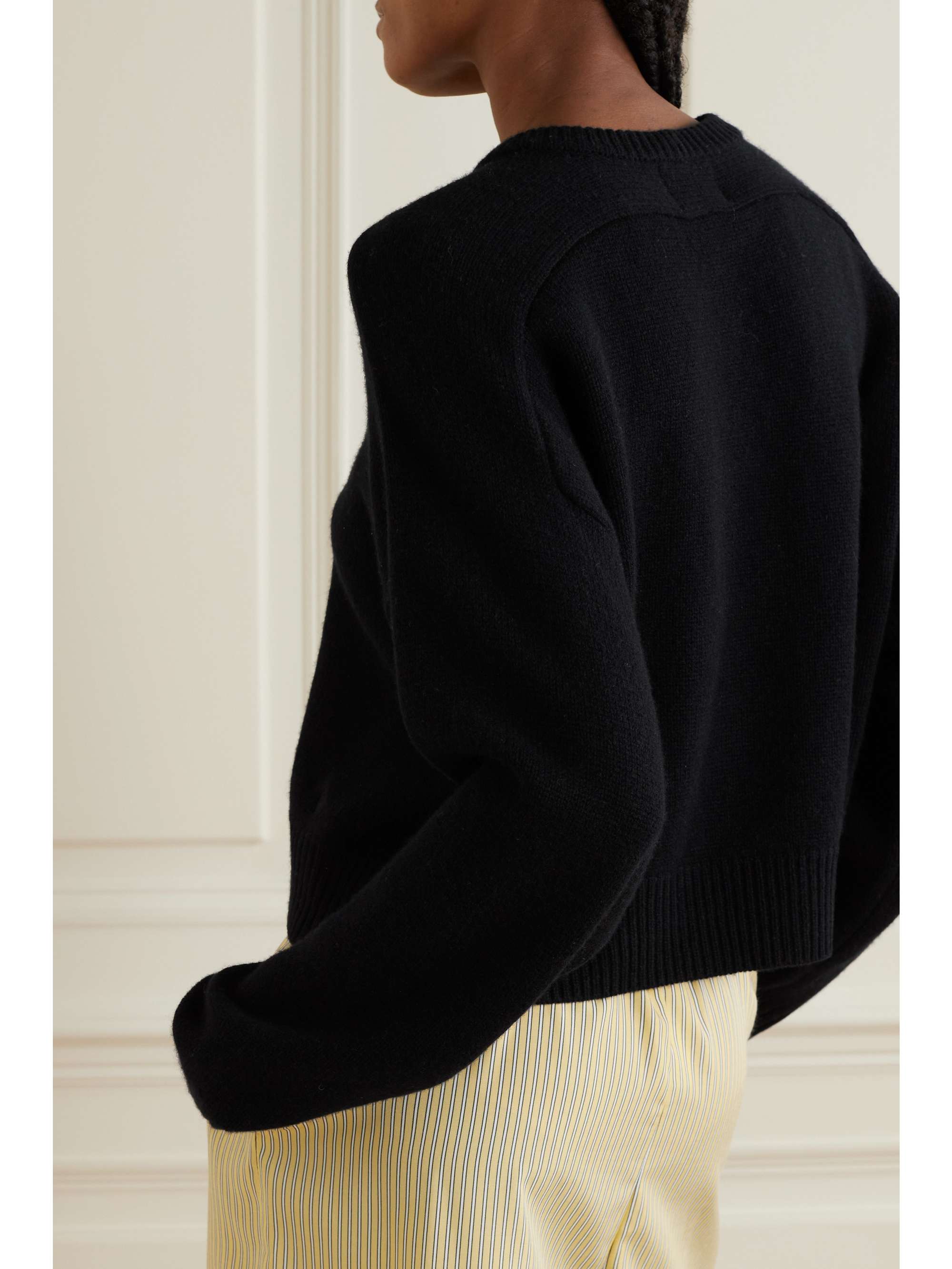 LOULOU DE SAISON Bruzzi oversized cropped wool and cashmere-blend sweater