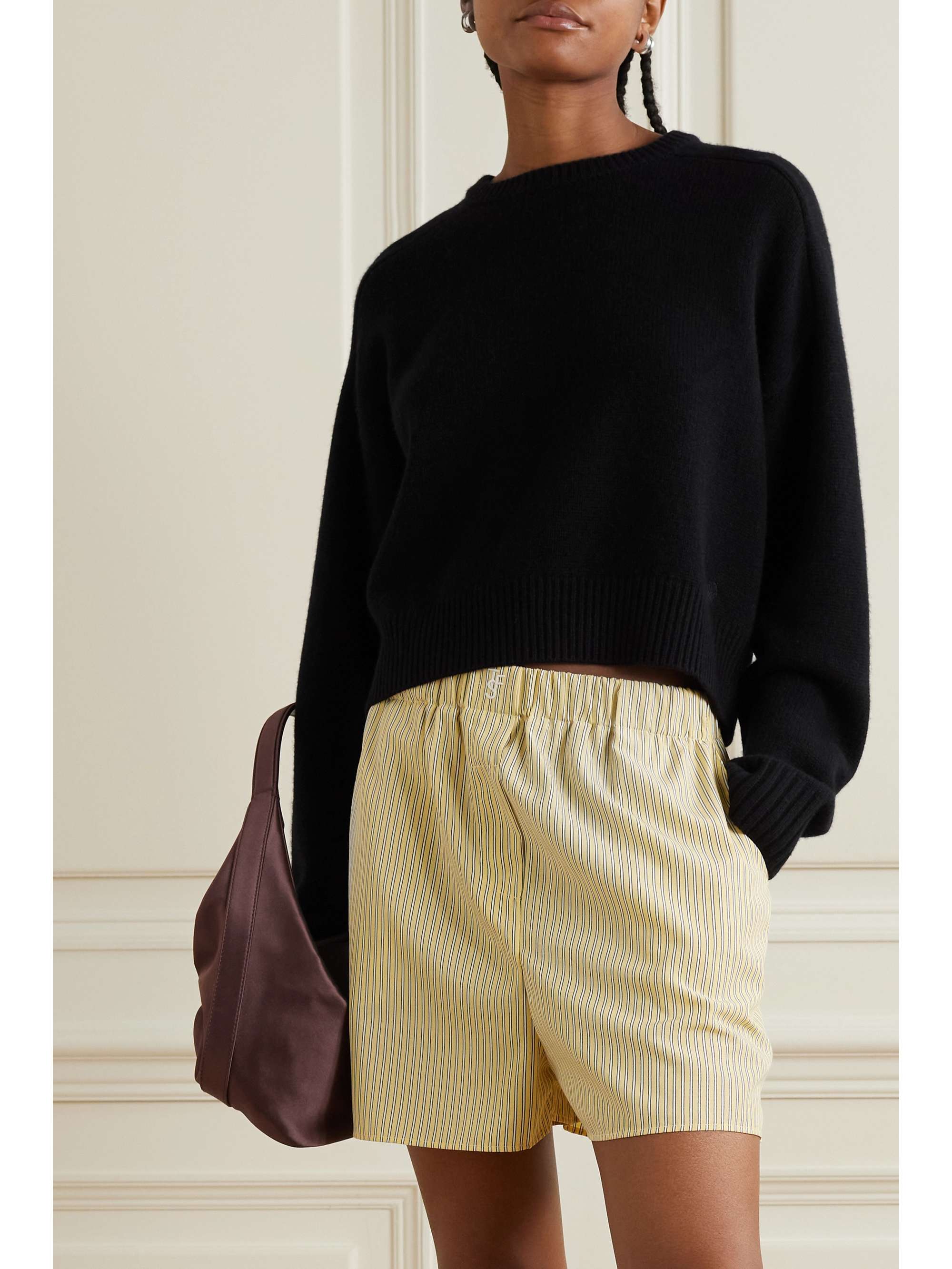 LOULOU DE SAISON Bruzzi oversized cropped wool and cashmere-blend sweater