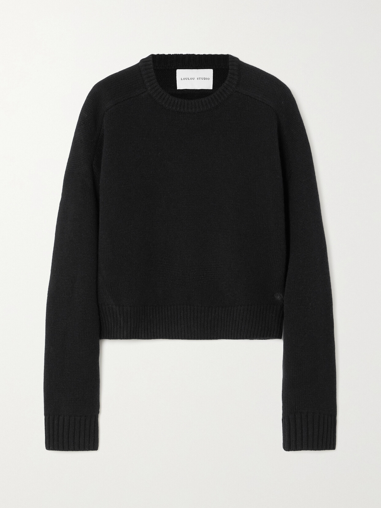 LOULOU STUDIO - + Net Sustain Bruzzi Oversized Cropped Merino Wool And Cashmere-blend Sweater - Black