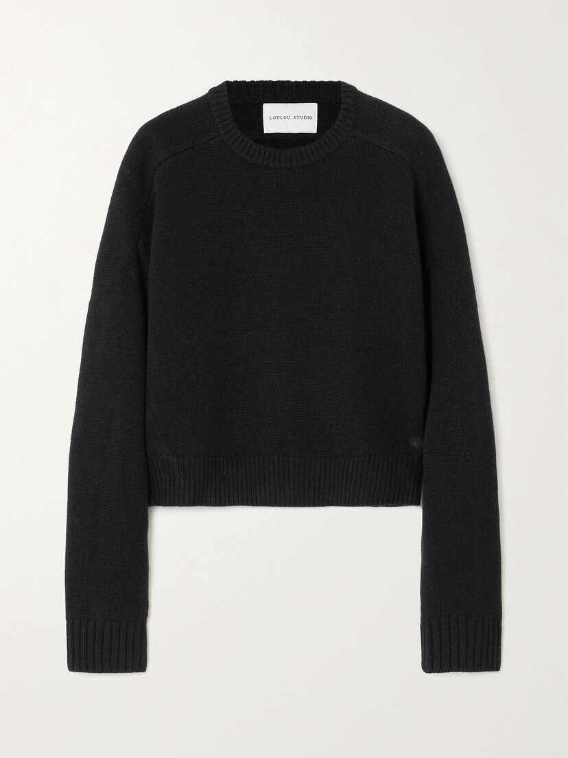 LOULOU STUDIO + Net Sustain Bruzzi Oversized Cropped Merino Wool And Cashmere-blend Sweater
