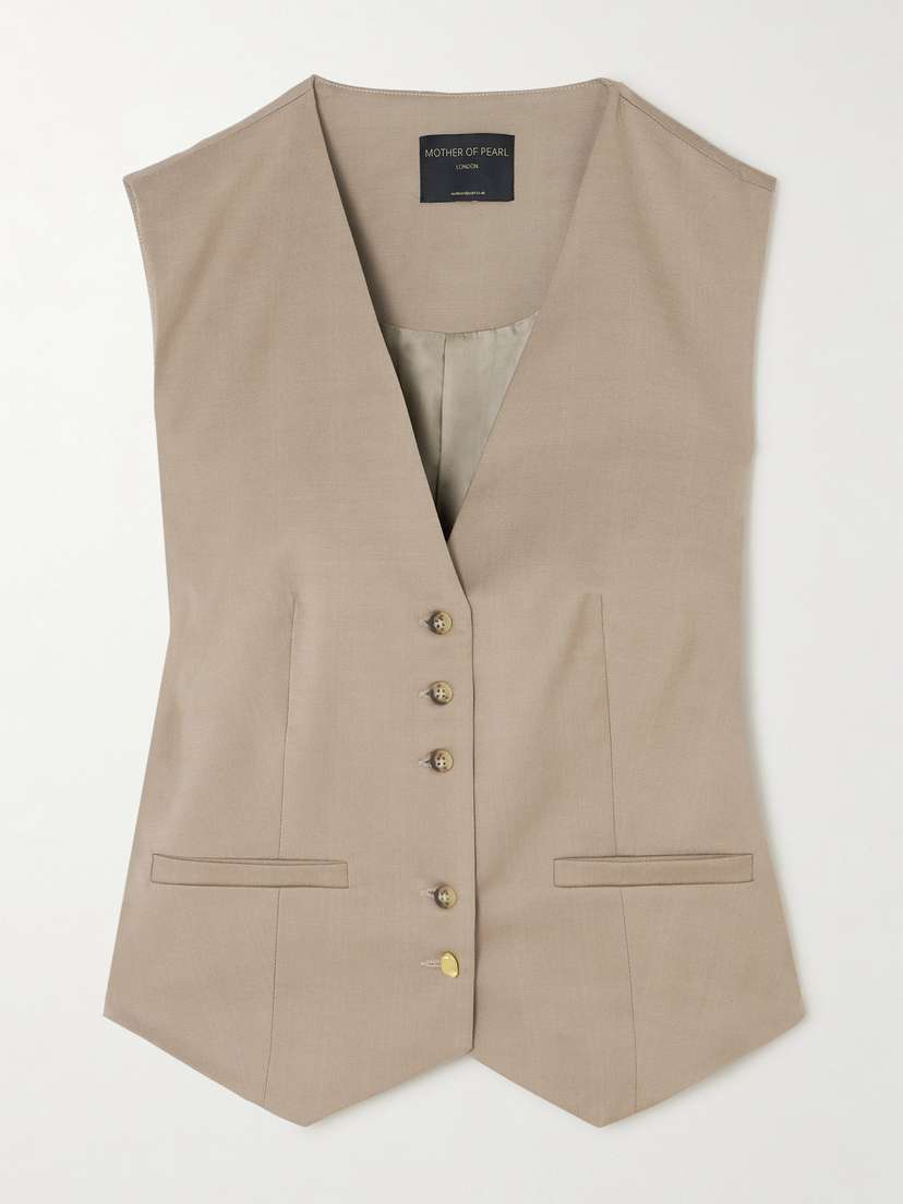 Mother of Pearl + Net Sustain Alison Tencel™ Lyocell-blend Twill Waistcoat - UK 16